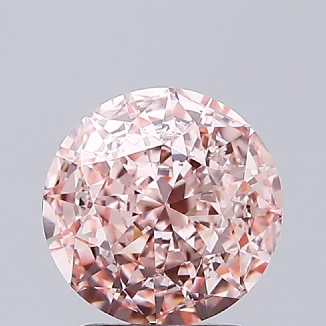 Round Portuguese Cut Lab Grown Diamond - 3.01 Carat Fancy Intense Pink Luxury Stone Round Portuguese Cut Lab Grown Diamond - 3.01 Carat Fancy Intense Pink Luxury Stone