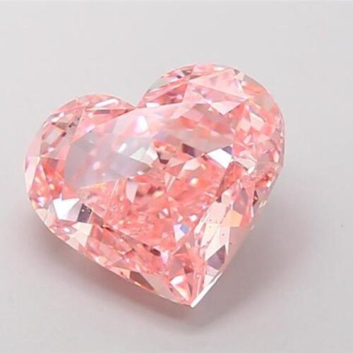Heart Cut Lab Grown Diamond - Fancy Vivid Pink Romantic Loose Diamond