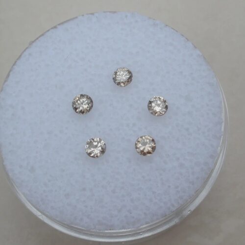 Round Faceted Natural Champagne Diamond 2mm – Elegant Warm Brilliance