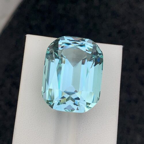 49 CT Cushion Cut Natural Aquamarine Gemstone – Light Sky Blue March Birthstone