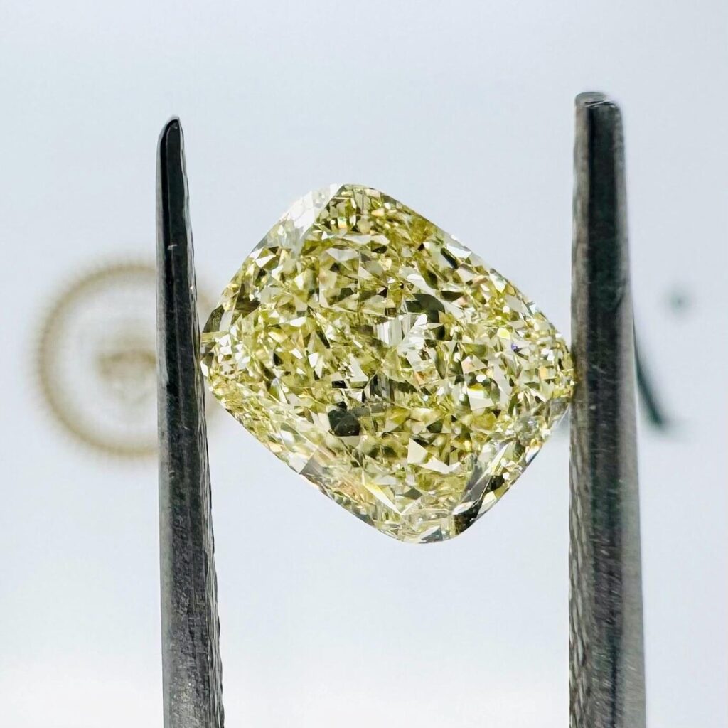 Cushion Cut Natural Yellow Diamond