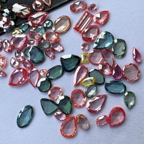 Pink & Blue Rose Cut Lab Grown Diamonds – Loose Flat Back Slices