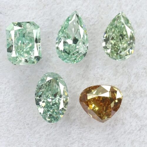 Bluish Green Natural Loose Diamond Lot - Mixed Shape Fancy Color Diamonds for Jewelry
