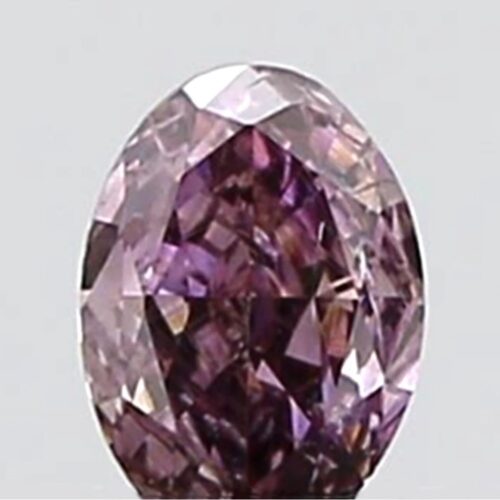 Oval Cut Natural Brownish Purple-Pink Diamond – 0.25 CT GIA Certified