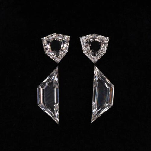 Shield Cut and Tapered Baguette Lab Grown Diamond Pair Set – EF VVS Diamonds