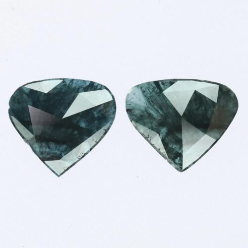 Natural Blue Heart Uncut Slice Diamond – 1.36 CT Rose Cut Loose Diamond