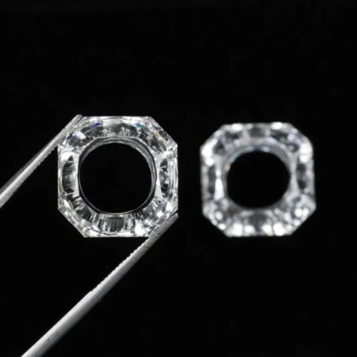 Asscher Cut Lab Grown Diamond Pair – Antique Step Cut DEF Diamonds