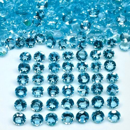 Natural Sky Blue Topaz Lot - 4mm Round Cut VVS Loose Gemstones