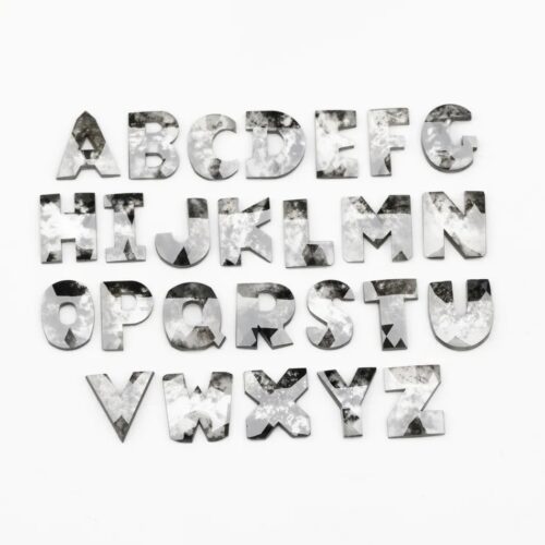 Salt and Pepper Lab Grown Diamond – Alphabet Shape Rose Cut Diamond