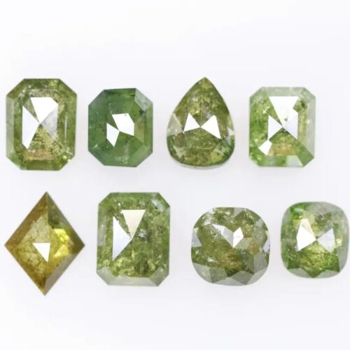 Fancy Green Loose Diamond - 6.19 CT Mix Shape Faceted Diamond for Wedding Jewelry