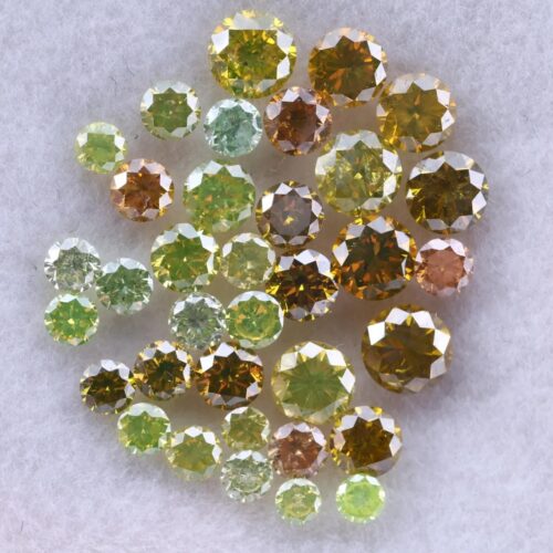 Natural Fancy Color Diamond Lot - 2.51 CT Mixed Round Brilliant Loose Diamonds