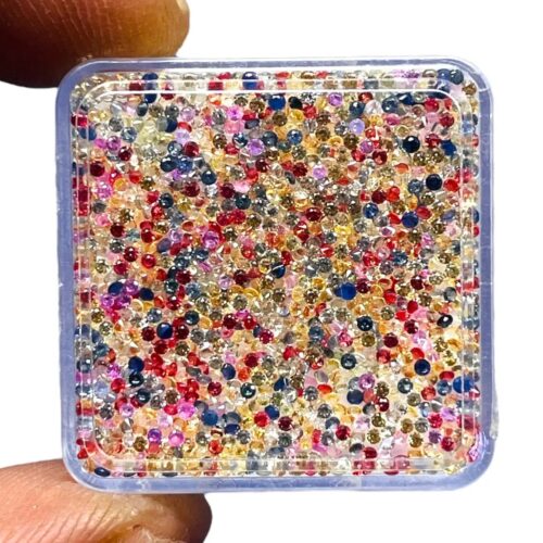 Natural Multi Color Sapphire Lot – 1mm Round Diamond Cut Loose Gemstones