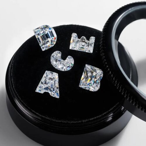 Alphabet Letter Cut Moissanite Stone - Custom A–Z Initial Loose Gemstone