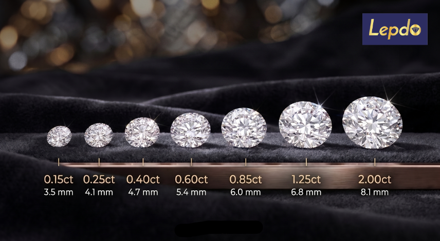 Custom Jewelry Ideas Using Lab Grown Diamonds Certified (12) Diamond Carat to MM Size Chart: Convert Carat Weight to Millimeter Diameter