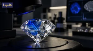 Cathodoluminescence in diamonds revealing crystal growth patterns