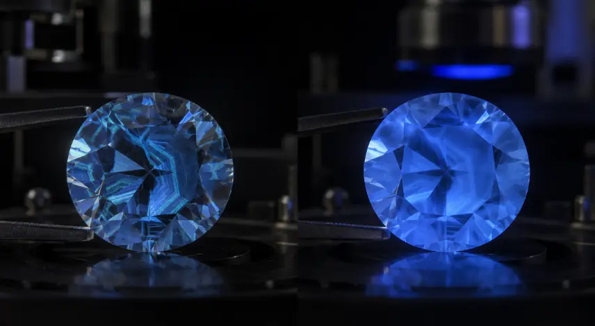 Cathodoluminescence vs UV fluorescence in diamond analysis