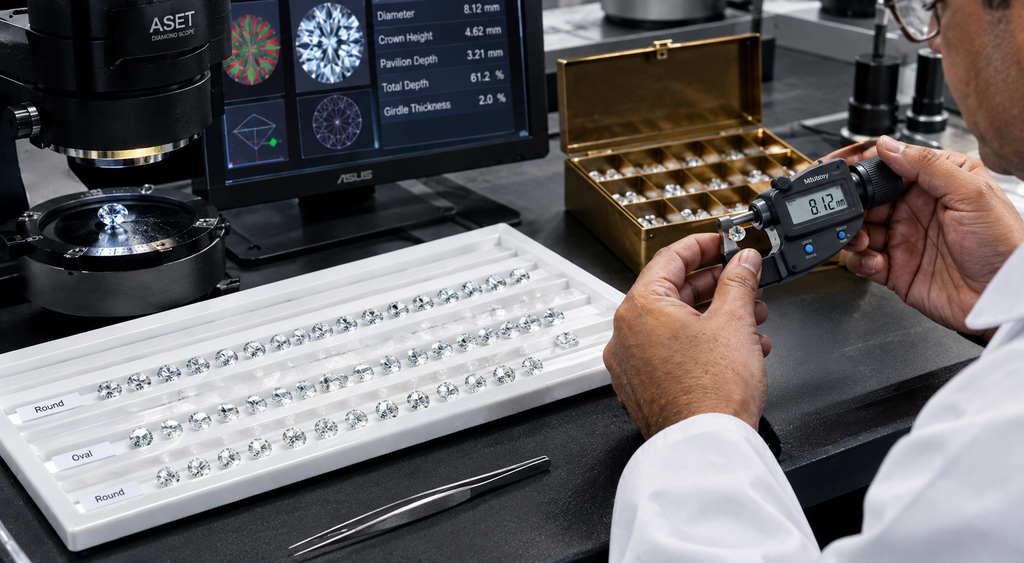 CVD Diamond Spectroscopy & Crystal Physics testing with a green laser.