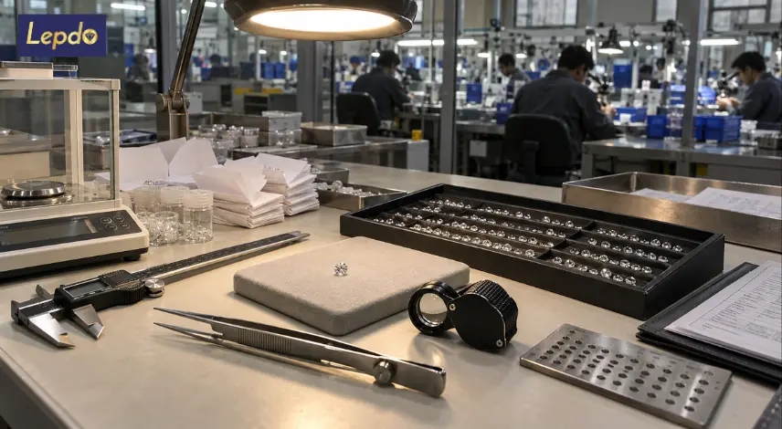 Diamond manufacturer audit workstation for global B2B buyers evaluating an Indian production partner
