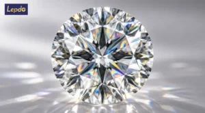 Diamond strain patterns visible inside a polished diamond crystal
