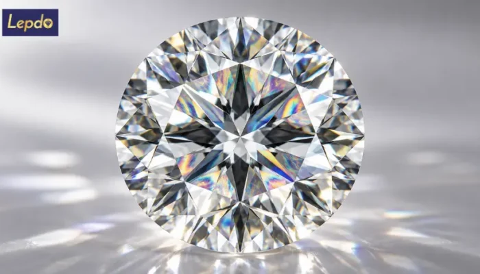 Diamond strain patterns visible inside a polished diamond crystal