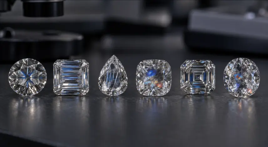 Different cathodoluminescence patterns in diamonds