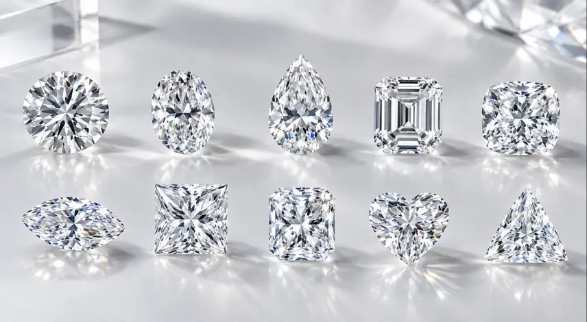 Different diamond shapes and isotope research comparison