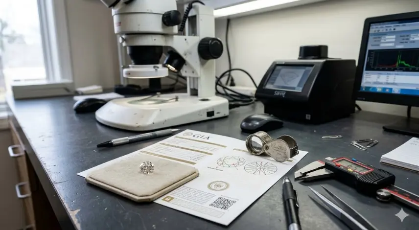 Professional diamond inspection and grading for quality and origin