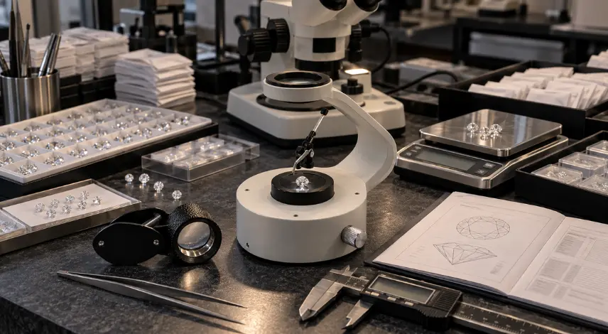Professional diamond strain inspection and grading workstation
