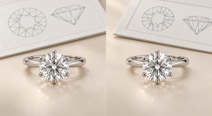 lab grown diamond engagement rings compared with natural diamond engagement rings