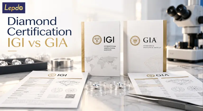 Diamond certification IGI vs GIA comparison featuring official grading reports, small loose diamonds, and professional gemological inspection equipment Diamond certification IGI vs GIA comparison featuring official grading reports, small loose diamonds, and professional gemological inspection equipment