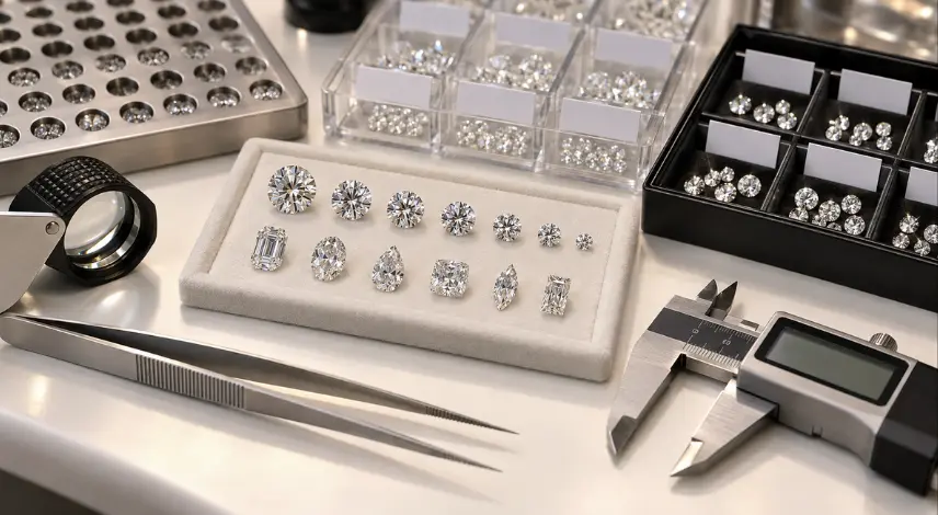 diamond sourcing specification and calibrated stone tolerance inspection of loose diamonds wholesale