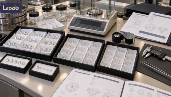 loose diamonds wholesale procurement inspection with calibrated diamond parcels