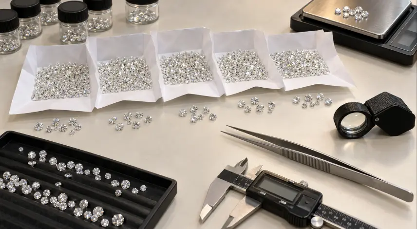 representative wholesale diamond parcel sampling and consistency check of diamond supplier